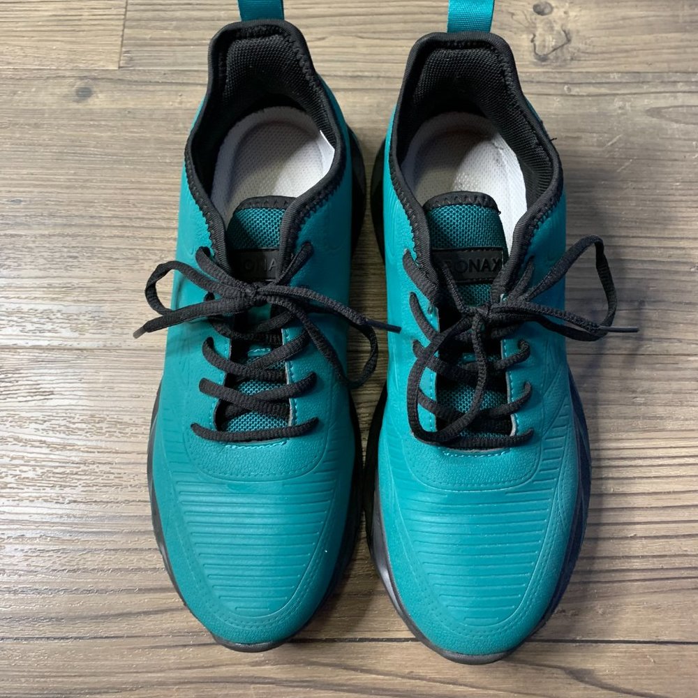 Bronax Mens Green with Black Lace Up Athletic Sneakers Shoes Size 12?